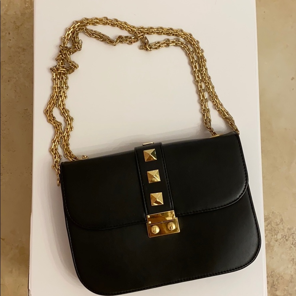 Forever 21 RockStud Style Bag in Black and Gold